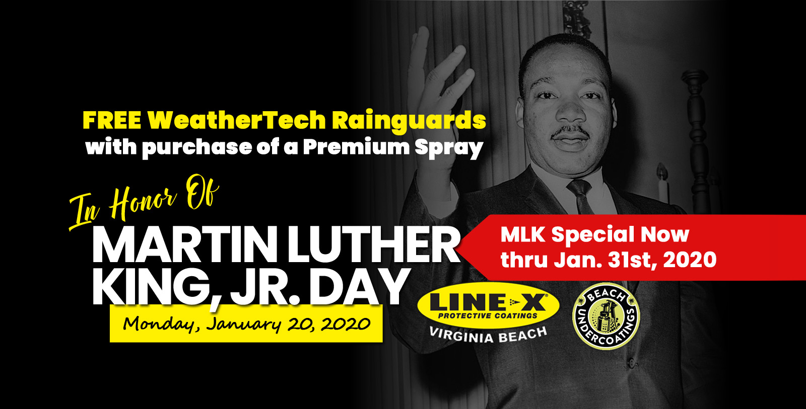 MLK Sale 2020: FREE WeatherTech Rainguards with Purchase of Premium Line-X Spray